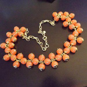 J. CREW PINK CORAL MOONSTONE CRYSTALS 15.88 MM CLUSTER BEADS 26" L. NECKLACE 73